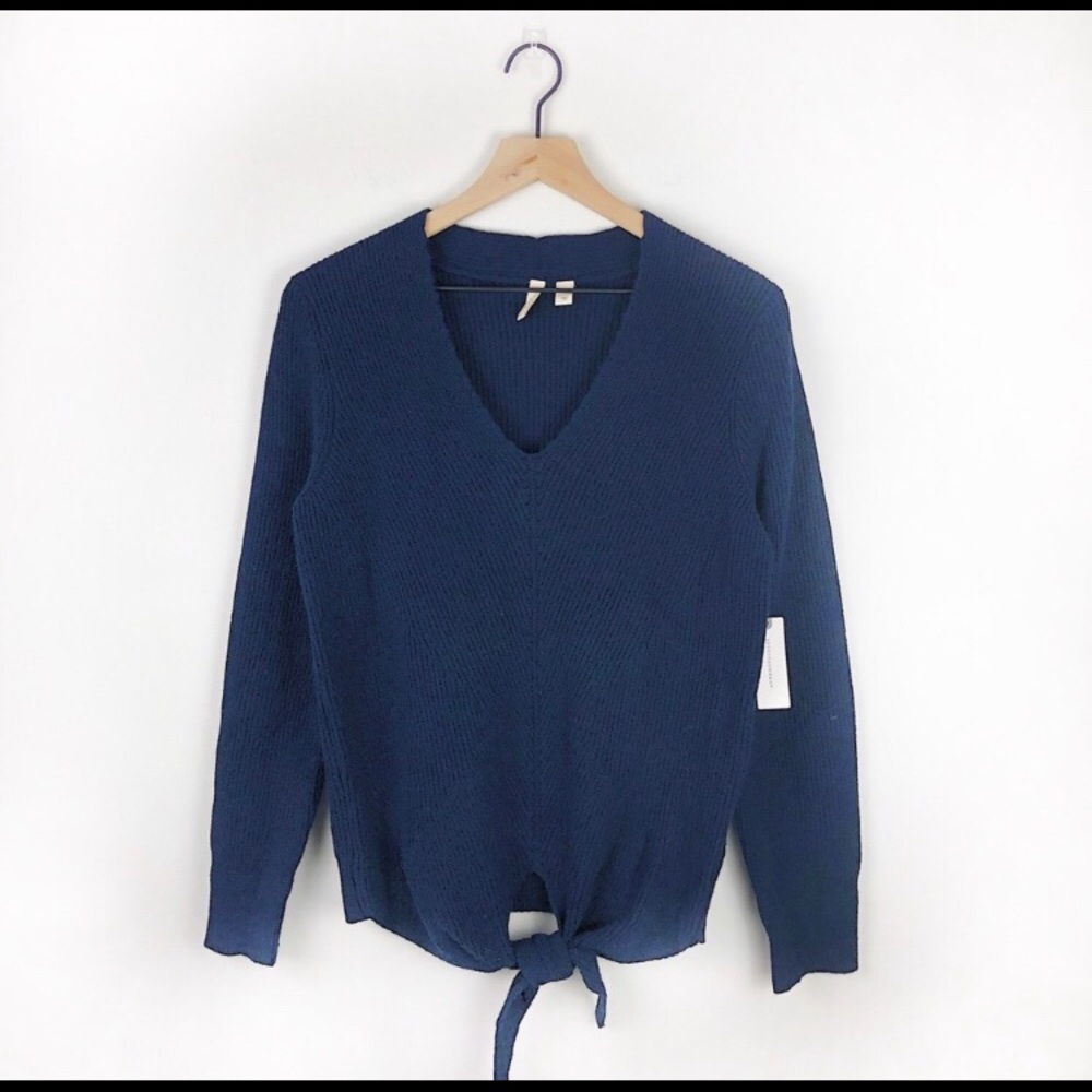 ANTHROPOLOGIE MOTH Navy Freeport Ribbed Sweater